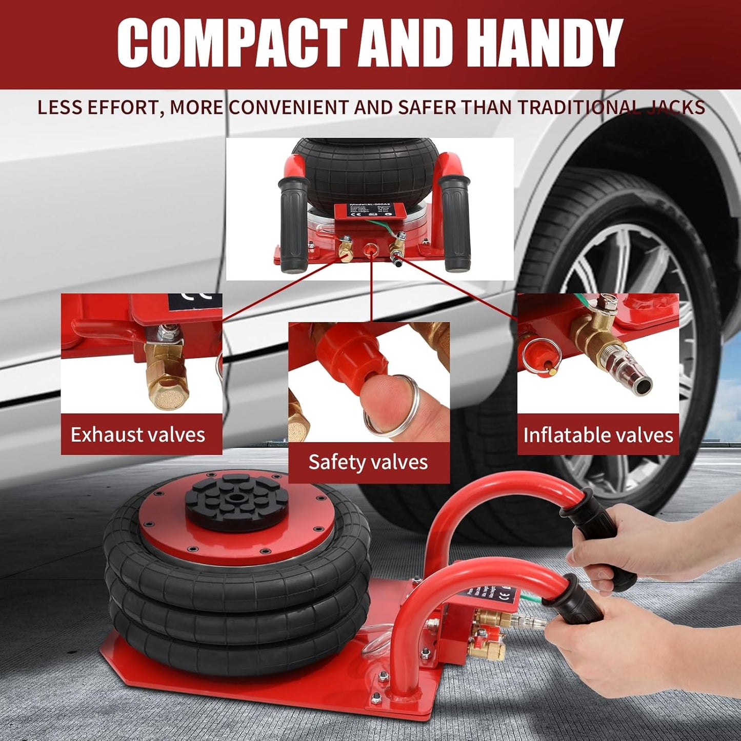 VEVOR 3-Ton Triple Bag Air Jack – Fast
