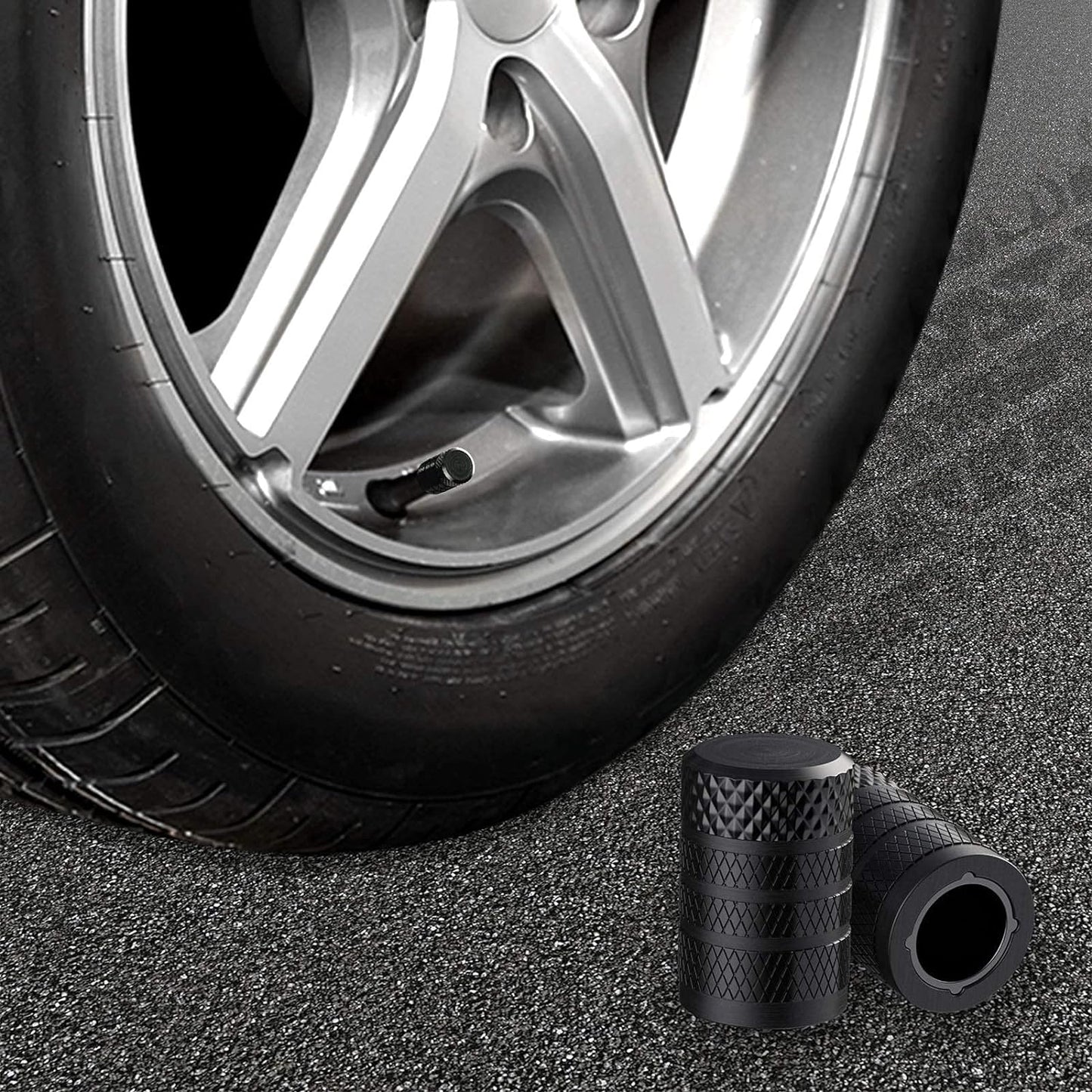 Fresh Auto Pal Tire Valve Stem Caps – Black (4-Pack)