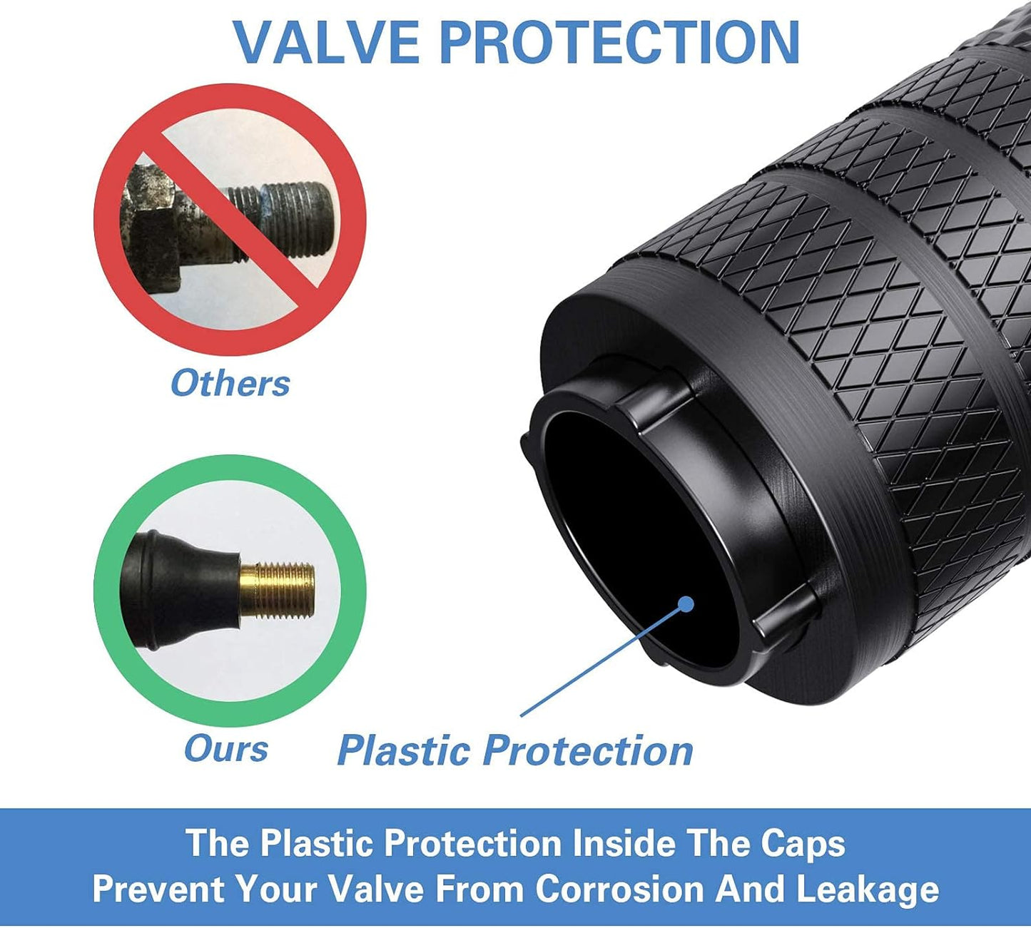 Fresh Auto Pal Tire Valve Stem Caps – Black (4-Pack)