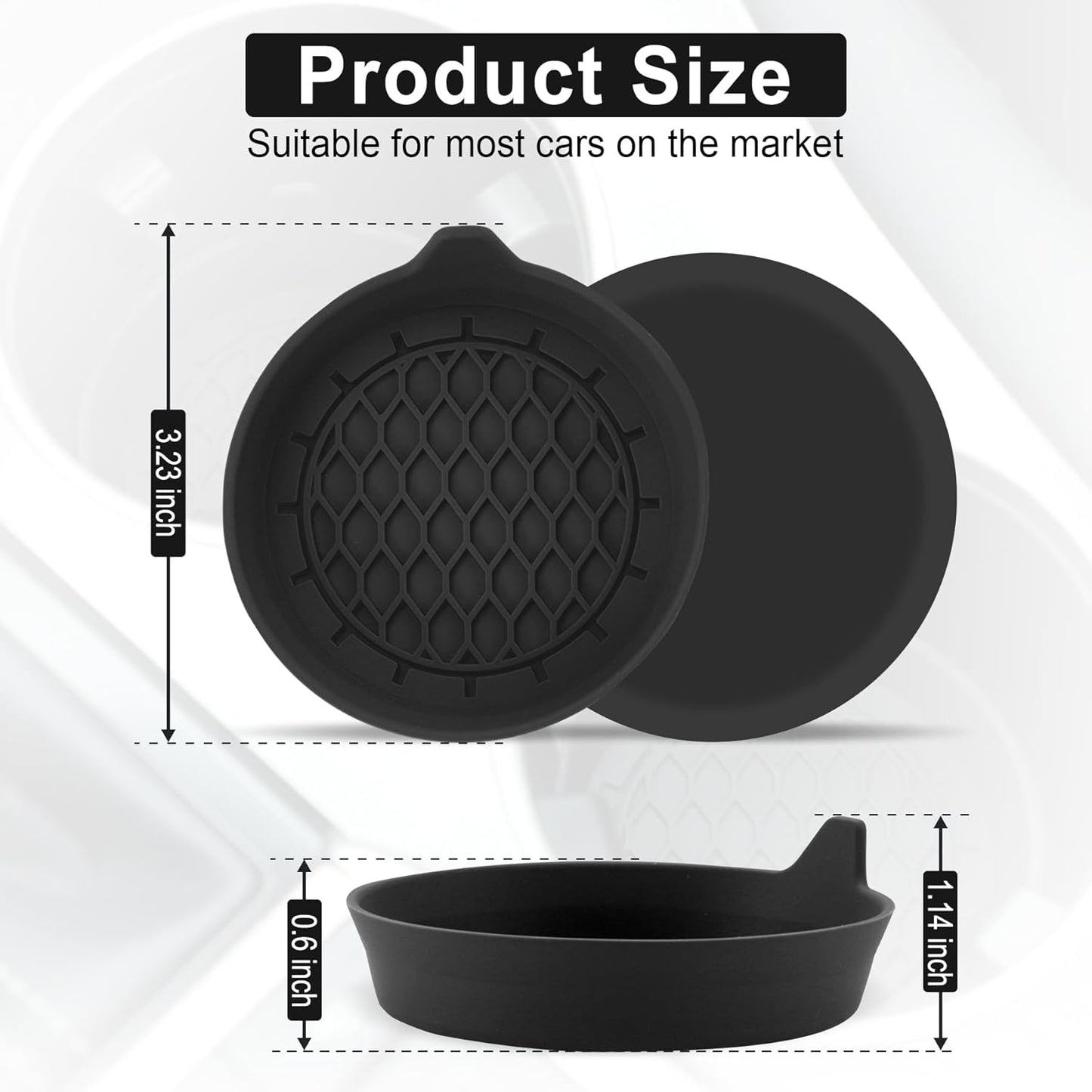 Car Cup Holder Coasters (4-Pack) – Universal Non-Slip Silicone Inserts for SUV, Sedan, MPV – Interior Car Accessories for Men & Women