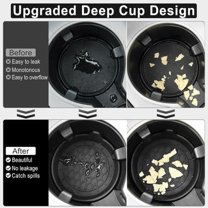 Car Cup Holder Coasters (4-Pack) – Universal Non-Slip Silicone Inserts for SUV, Sedan, MPV – Interior Car Accessories for Men & Women