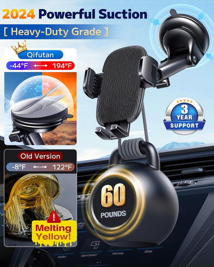 Fresh Auto Pal 3-in-1 Car Phone Mount – Dashboard, Windshield & Air Vent Holder | Universal Fit for iPhone, Android, GPS Devices