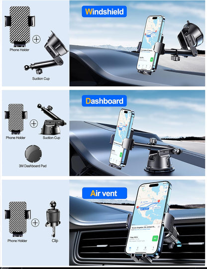 Fresh Auto Pal Dash-Mounted Phone Holder – Universal Car Mount for Windshield, Dashboard, Air Vent | Fits iPhone, Android & GPS