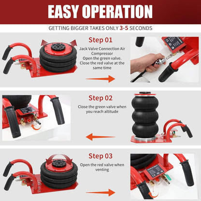 VEVOR 3-Ton Triple Bag Air Jack – Fast